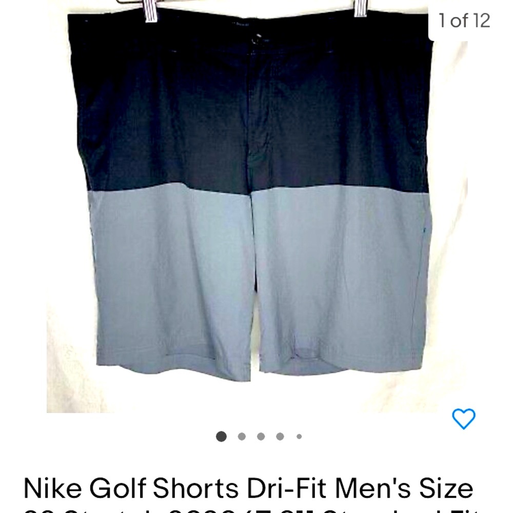 Nike Golf Shorts Dri-Fit Men's Size 38 Stretch 803047 001 Standard Fit BLACK/GRY